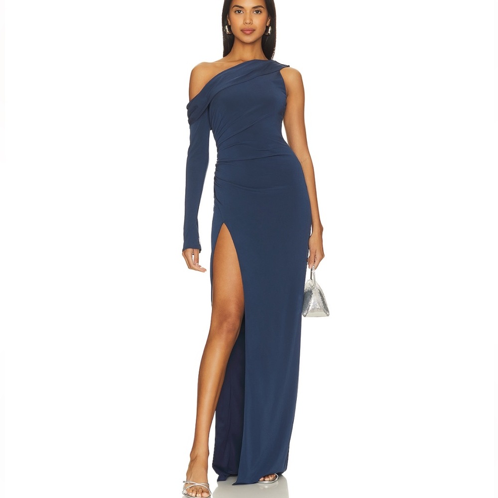 Katie May Elegant One-Shoulder Blue Dress